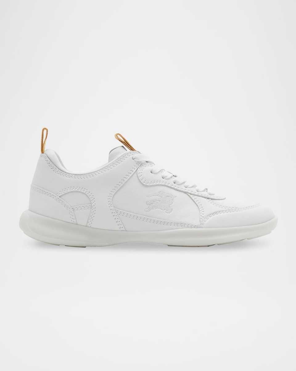 Blade Check Leather Trainer Sneakers